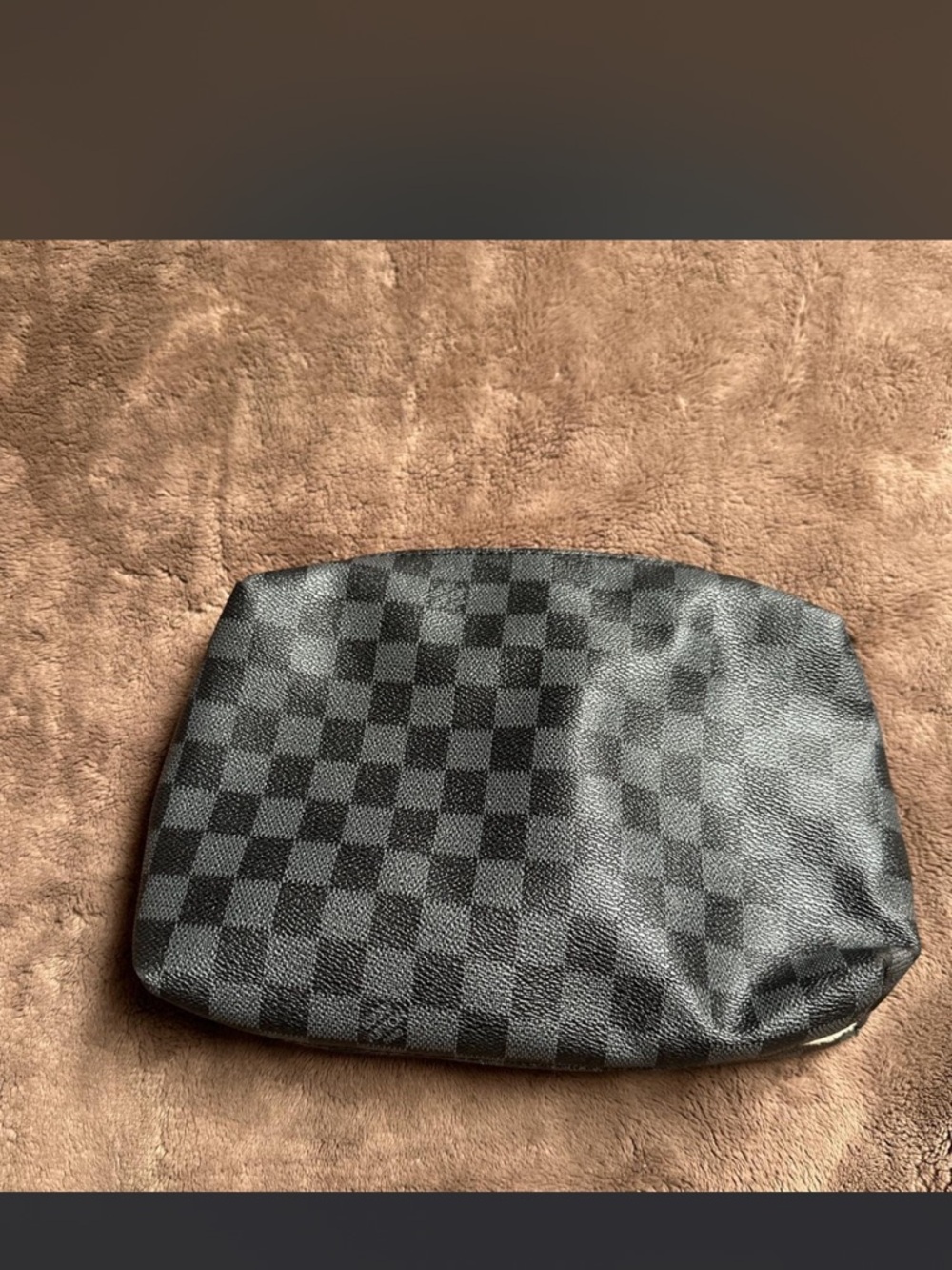 Louis Vuitton Black and Gray Checkered Toiletry Pouch